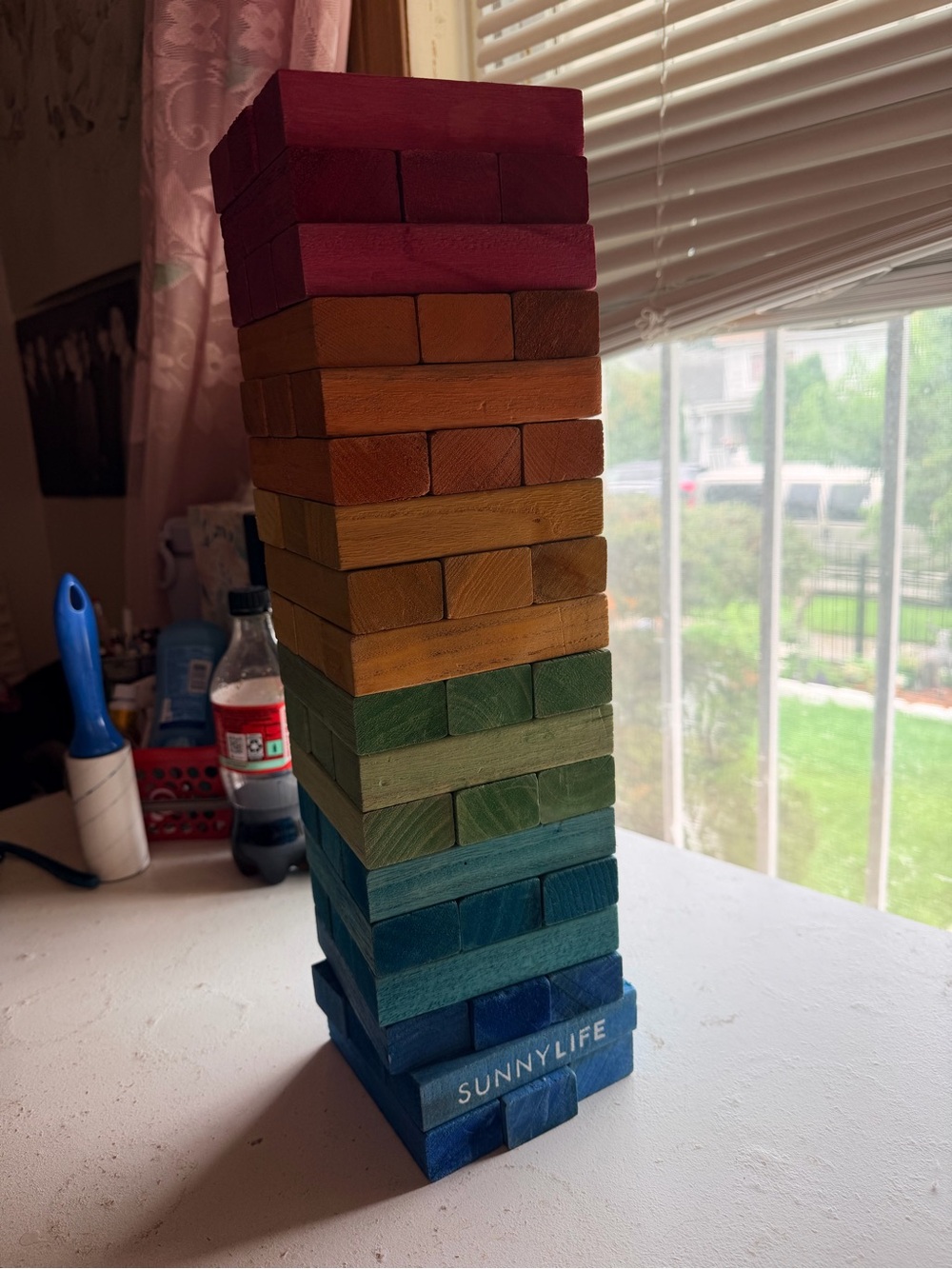 Sunnylife Rainbow Wooden Stacking Tower — Blue to Red Gradient